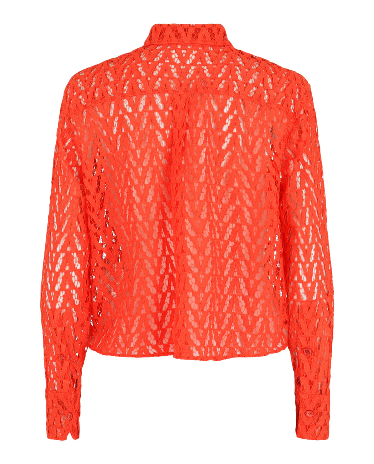 Valentino Womens VLogo Lace Cropped Shirt