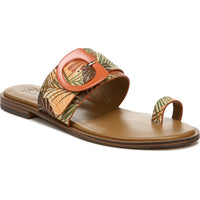 Finola Womens Leather Slide Sandals Natural Leaf