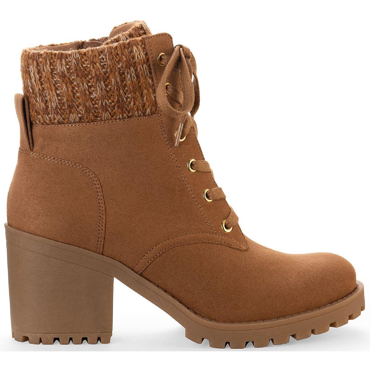 Romina Womens Knit Ankle Combat & Lace-up Boots