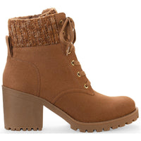 Romina Womens Knit Ankle Combat & Lace-up Boots