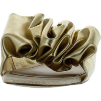 Janis Womens Gathered Slide Sandals 6 Medium Gold