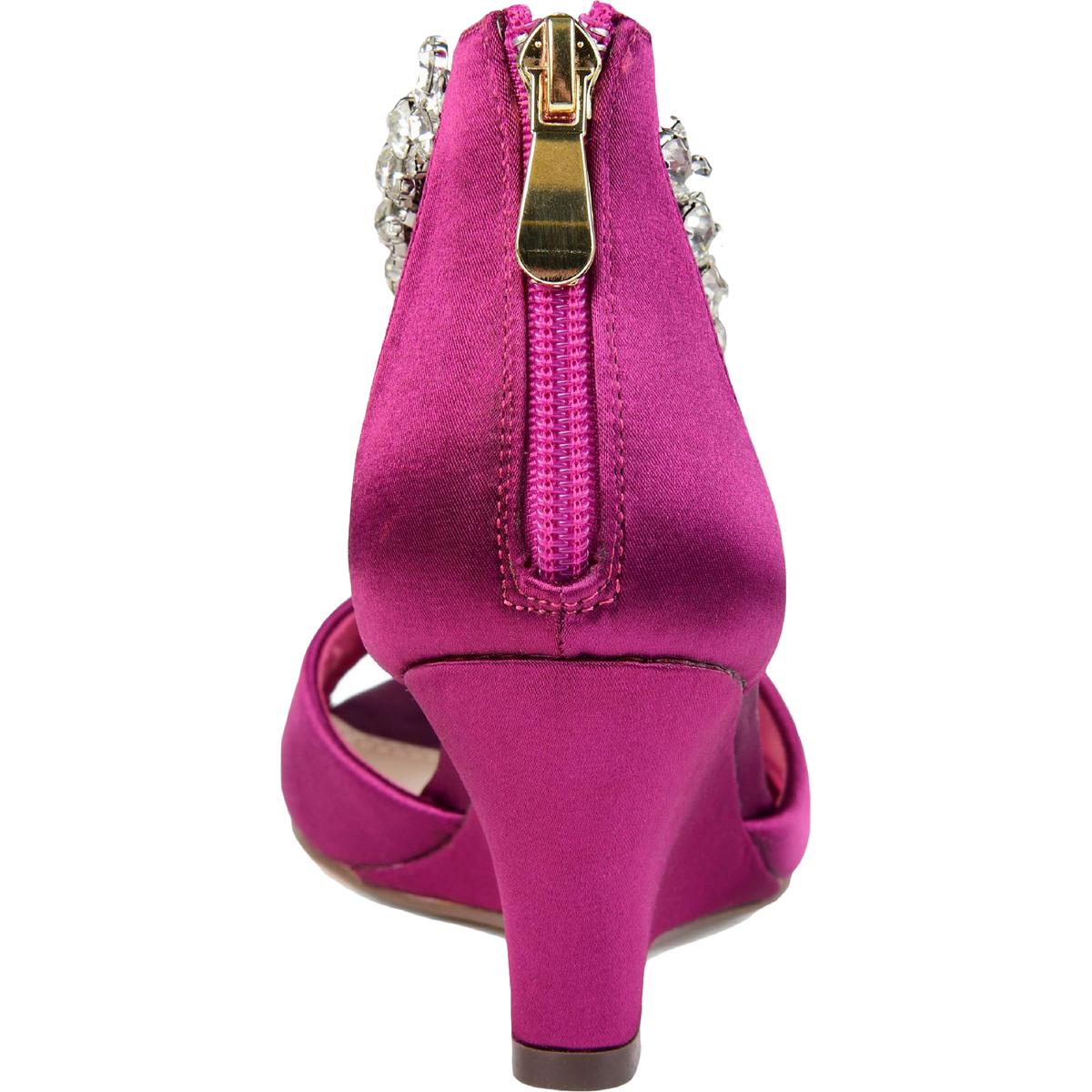 Connor Womens Satin Ankle Strap Wedge Sandals