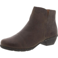 Wilrose Frost Womens Leather Zip Up Ankle Boots 7 Medium Taupe Leather