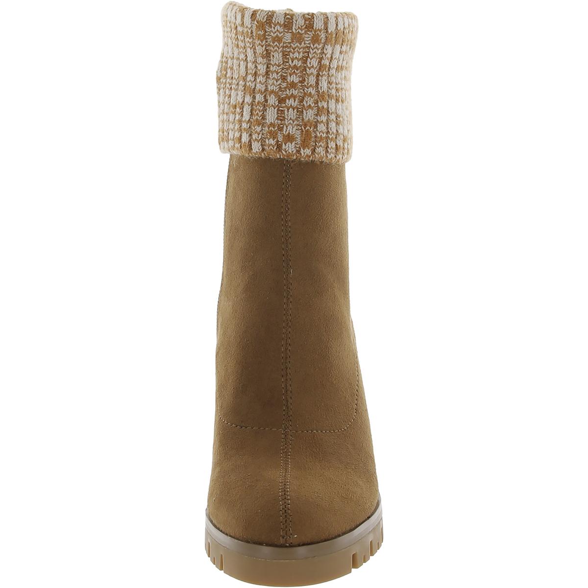 Sindie Womens Knit Cuffed Booties