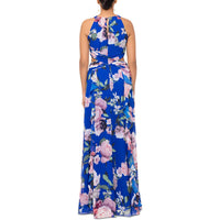 Womens Chiffon Floral Print Maxi Dress