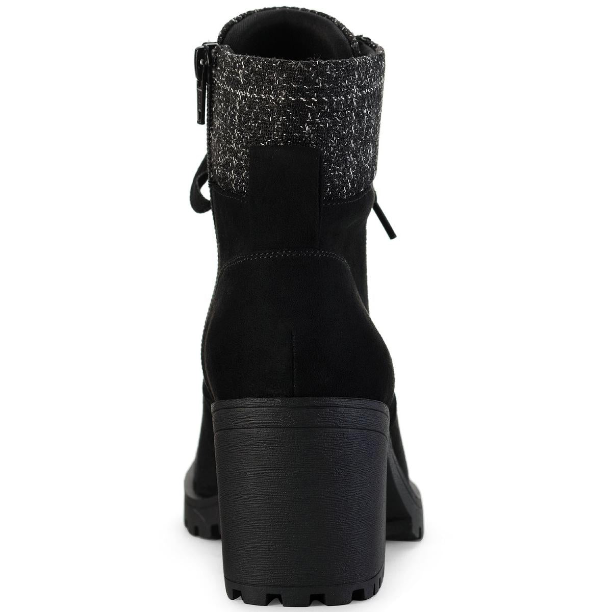 Romina Womens Knit Ankle Combat & Lace-up Boots