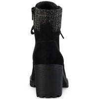 Romina Womens Knit Ankle Combat & Lace-up Boots