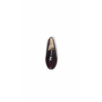 Tods Polished Leather Contrast Lacing Loafers Bordeaux
