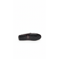 Tods Polished Leather Contrast Lacing Loafers Bordeaux