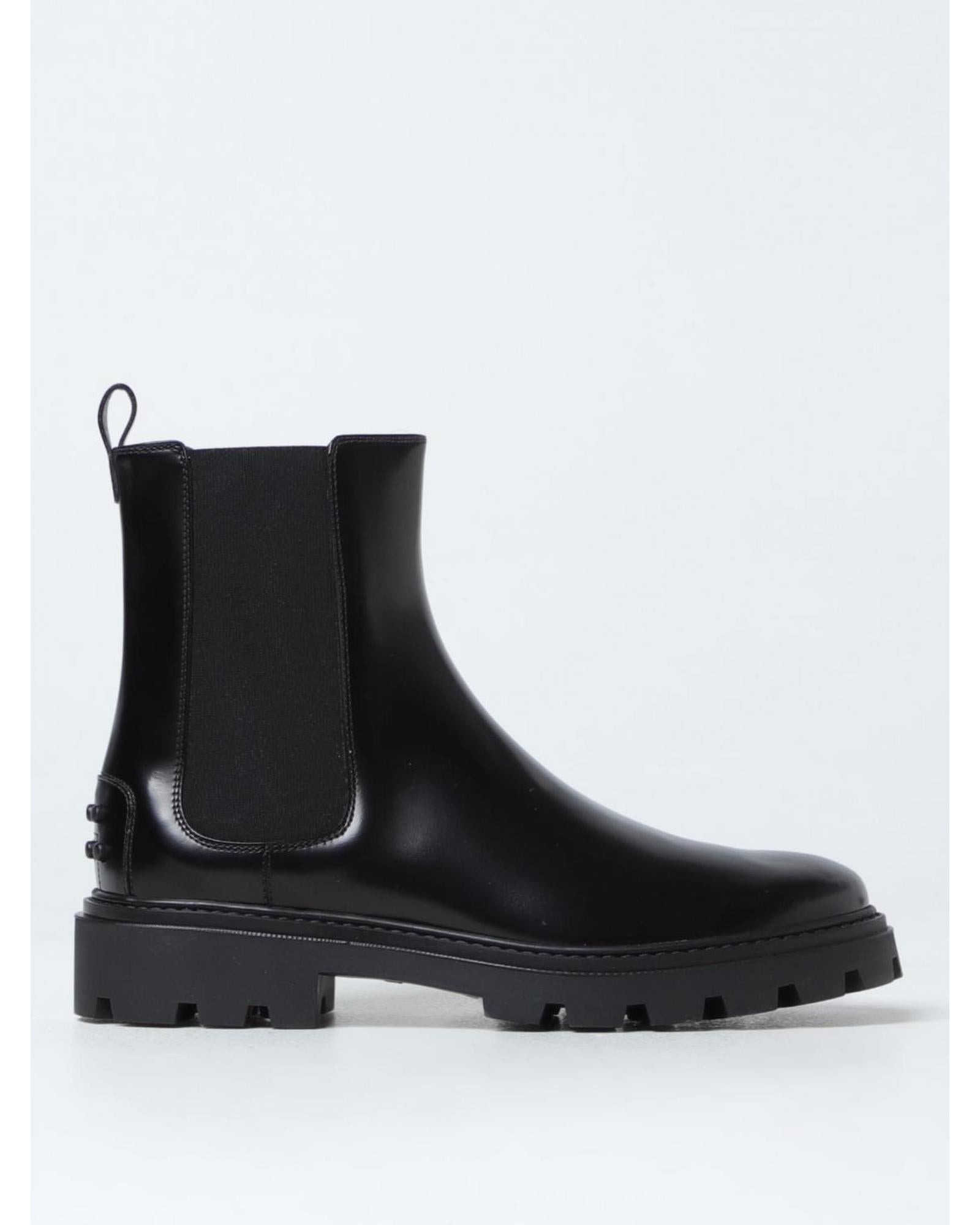 Tod's Chelsea Boots Lug Sole Women Black Ankle Boots