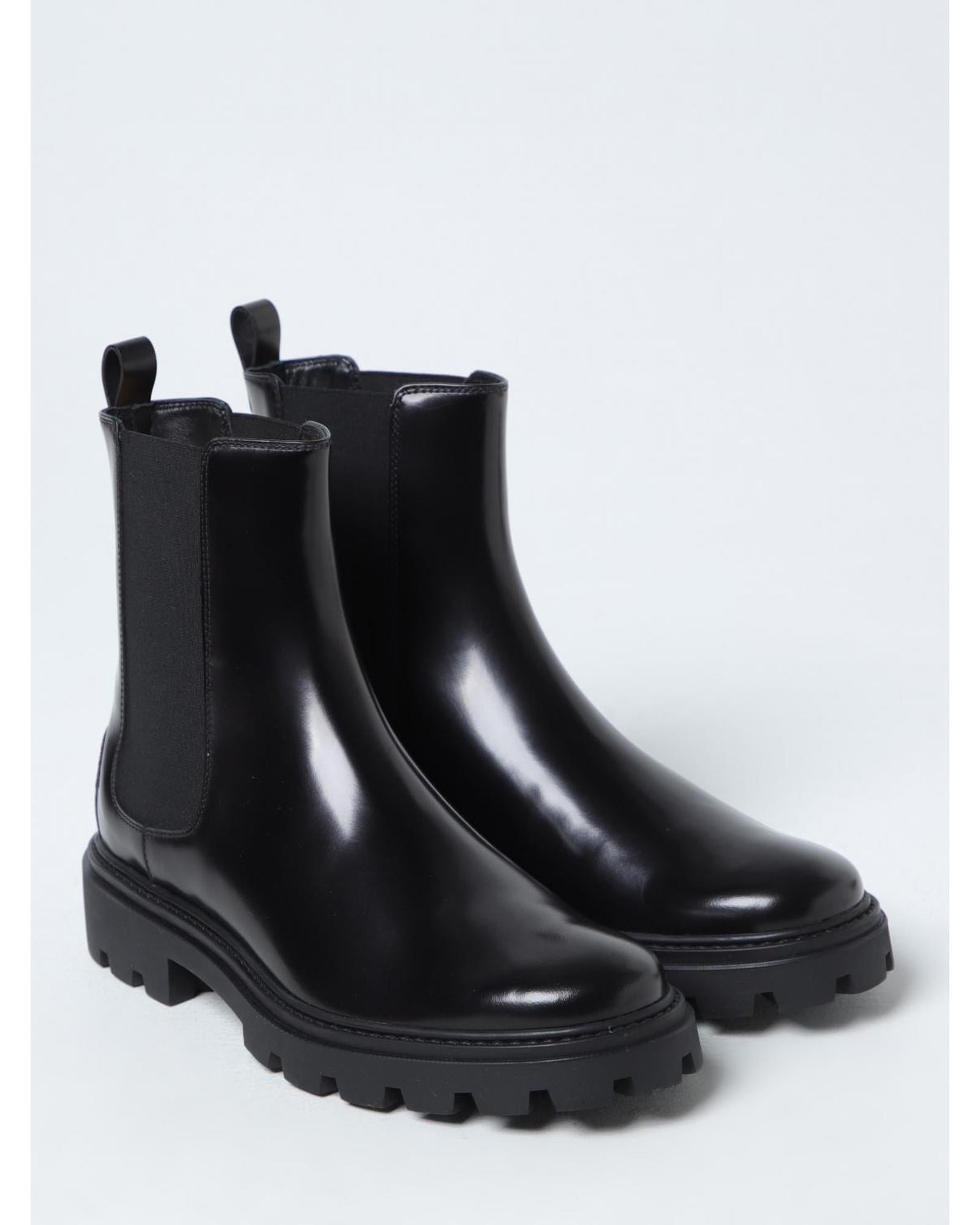 Tod's Chelsea Boots Lug Sole Women Black Ankle Boots