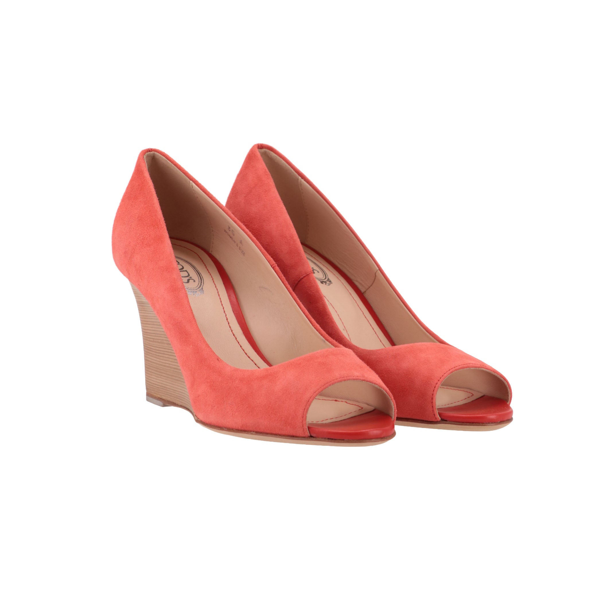 TODS Tods Womens Red Wedge