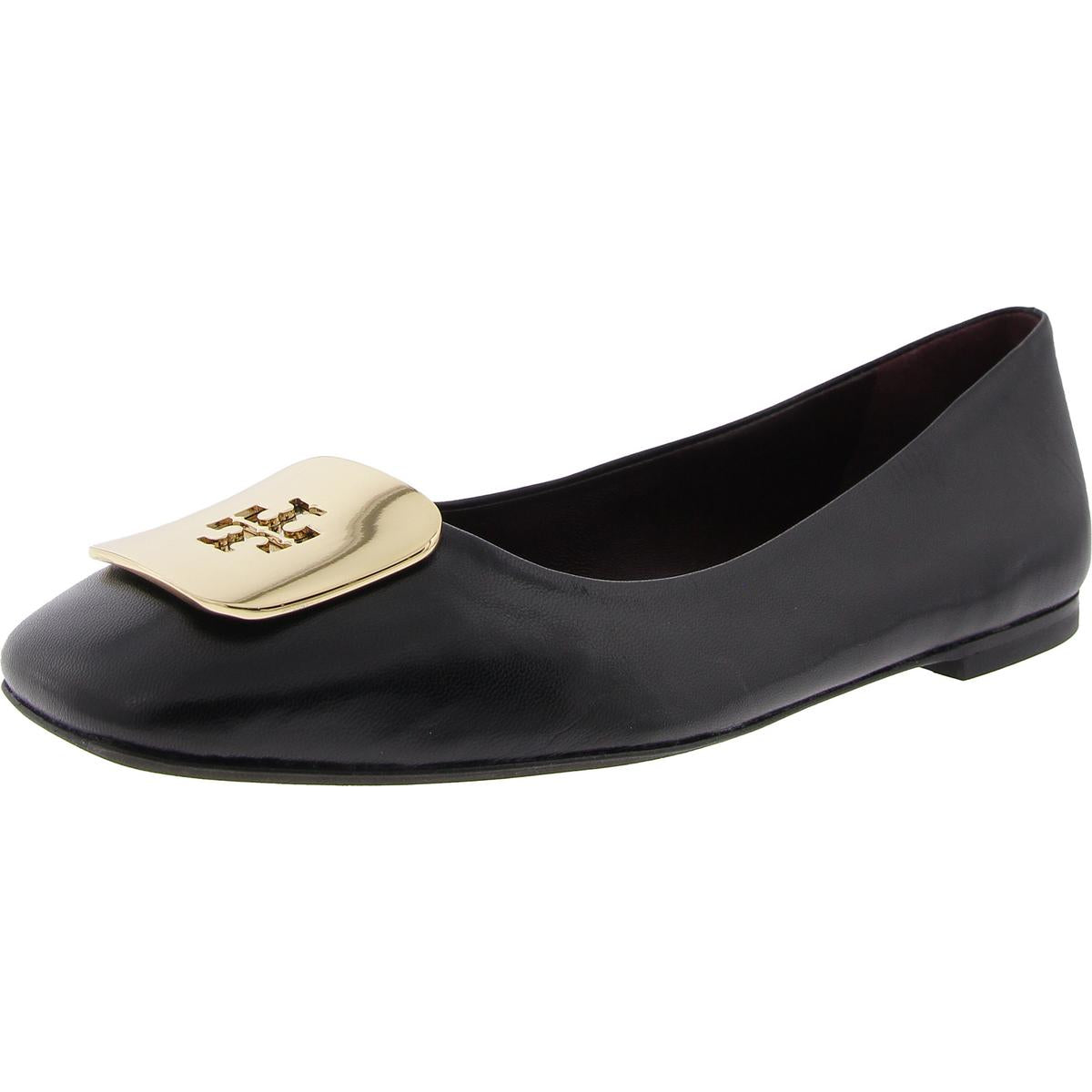 Womens Embellished Leather Ballet Flats