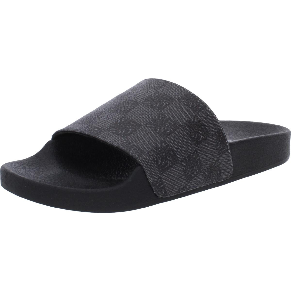 Sealed Womens Faux Leather Slip On Pool Slides