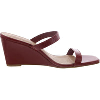 BHFO Womens Slip On Square Toe Wedge Sandals