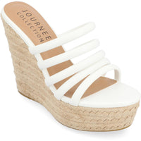 CYNTHIE Womens Comfort Insole Faux Leather Wedge Sandals