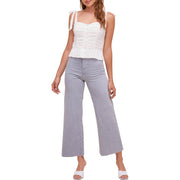 Duffy Womens Crepe Ruched Crop Top