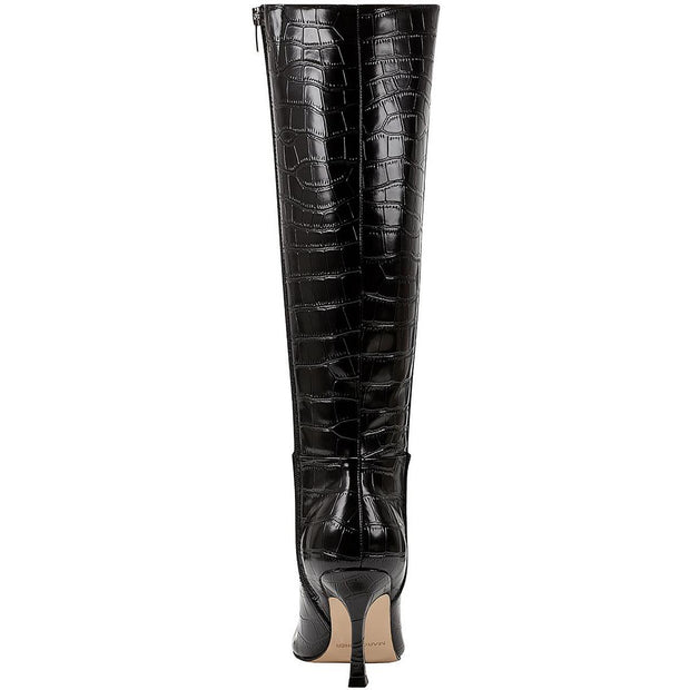 Vedanty Womens Faux Leather Pointed Toe Knee-High Boots