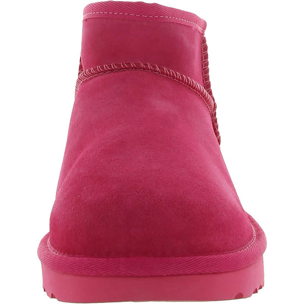 Classic Ultra Mini Womens Suede Ankle Bootie Slippers