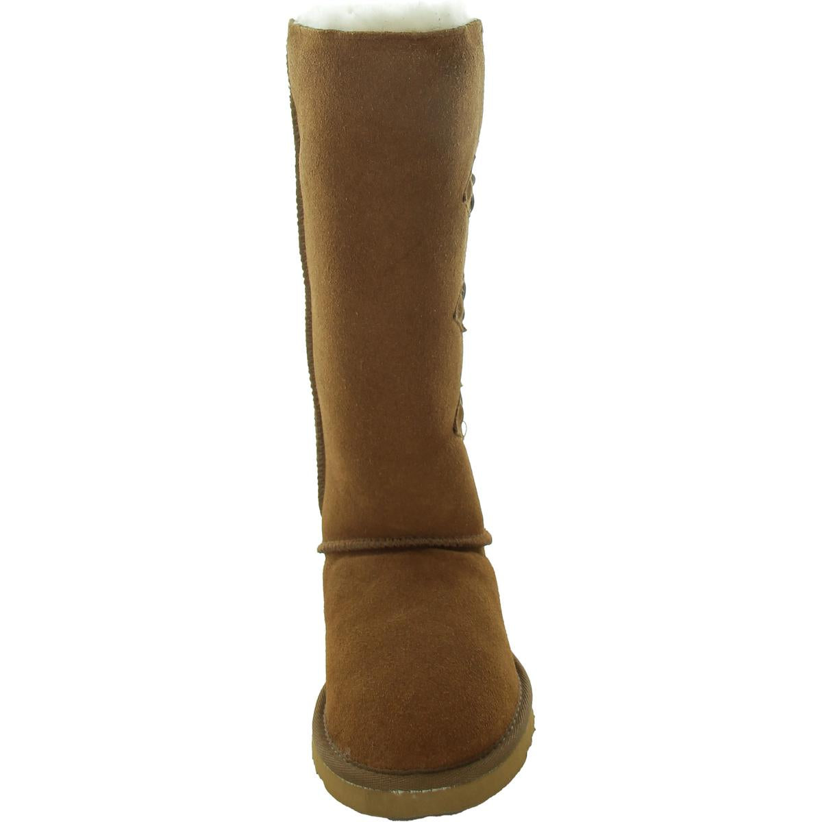 Womens Button Sheepskin Shearling Boots