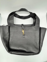YSL LE 5 A 7 BEA IN GRAINED DEER LEATHER 763435 - BLACK