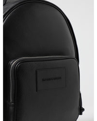 Emporio Armani Leather Backpack Men Black