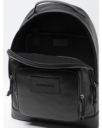 Emporio Armani Leather Backpack Men Black