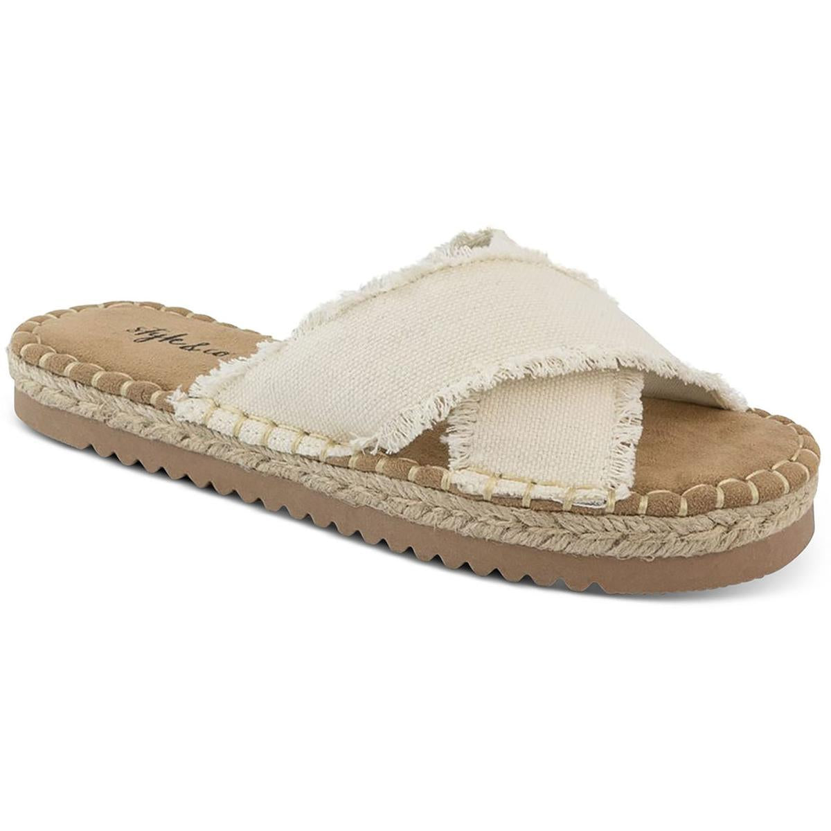Kelt Womens Canvas Criss-Cross Slide Sandals