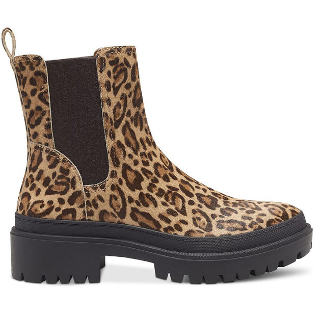 LK Emali 2 Womens Leather Animal Print Ankle Boots
