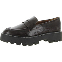 Balin Womens Padded Insole Loafers Burgundy PU