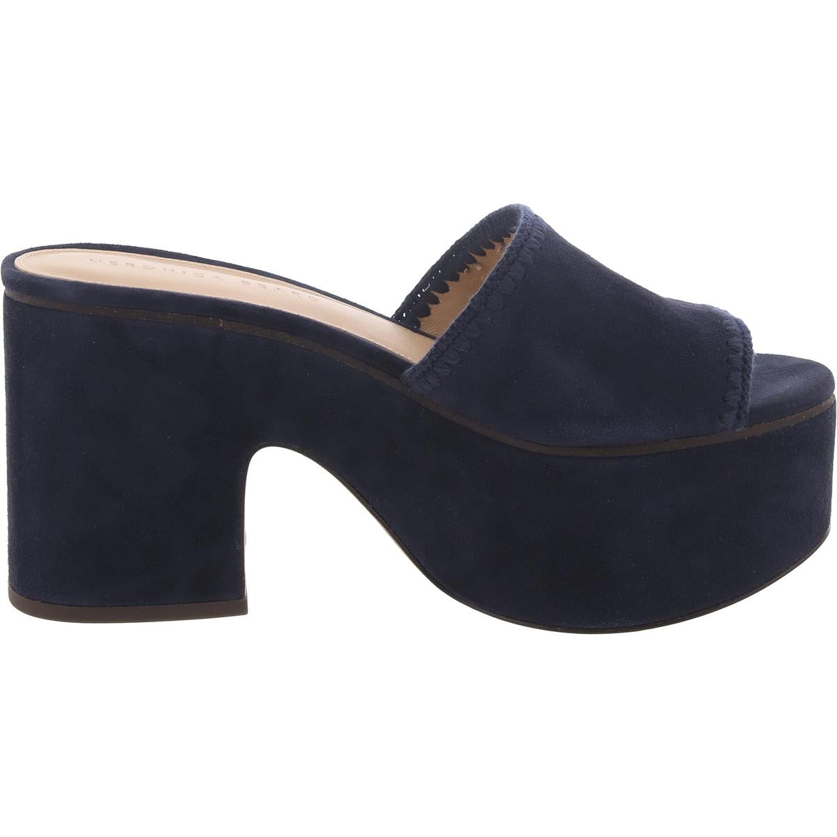 Womens Faux Suded Chunky Platform Sandals