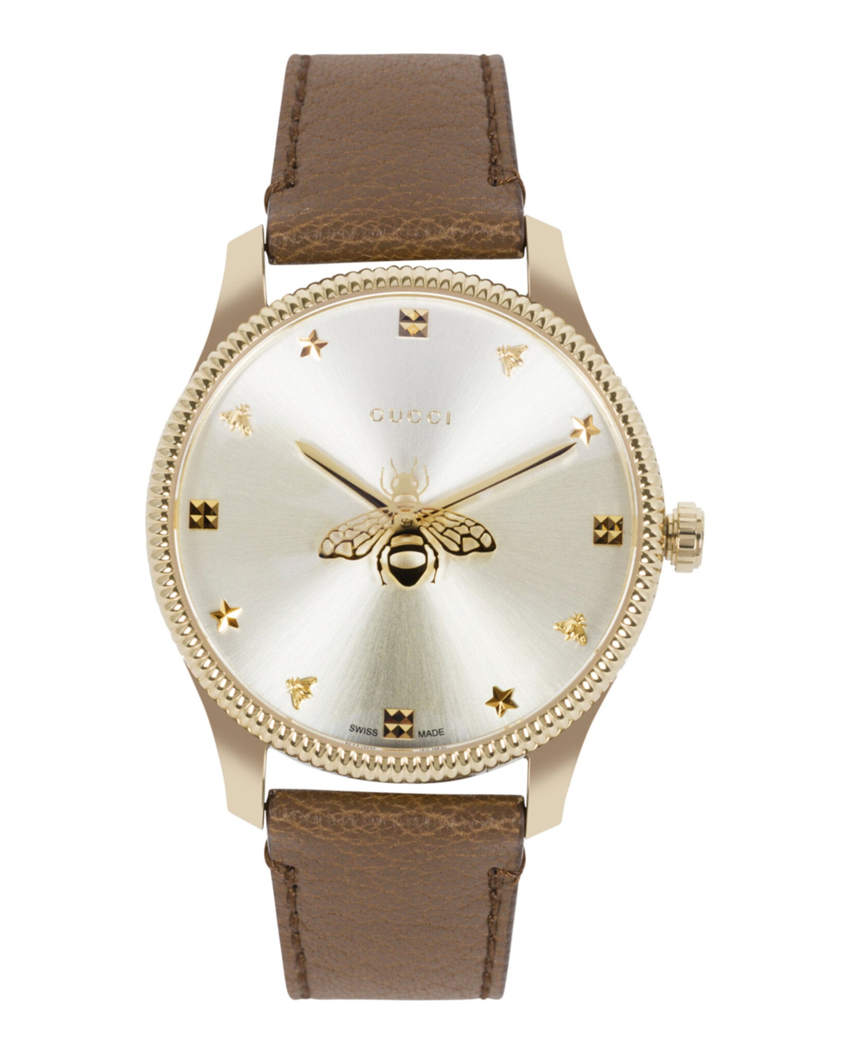 Gucci Gucci Womens  Gold 36mm Strap Fashion Watch
