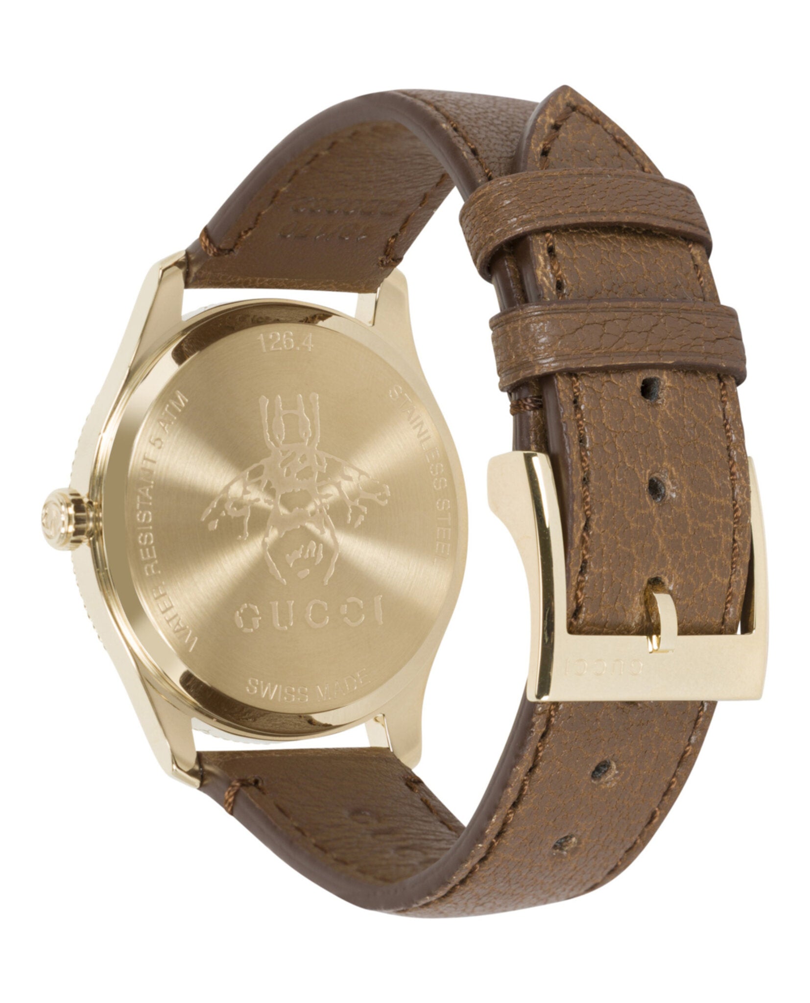 Gucci Gucci Womens  Gold 36mm Strap Fashion Watch