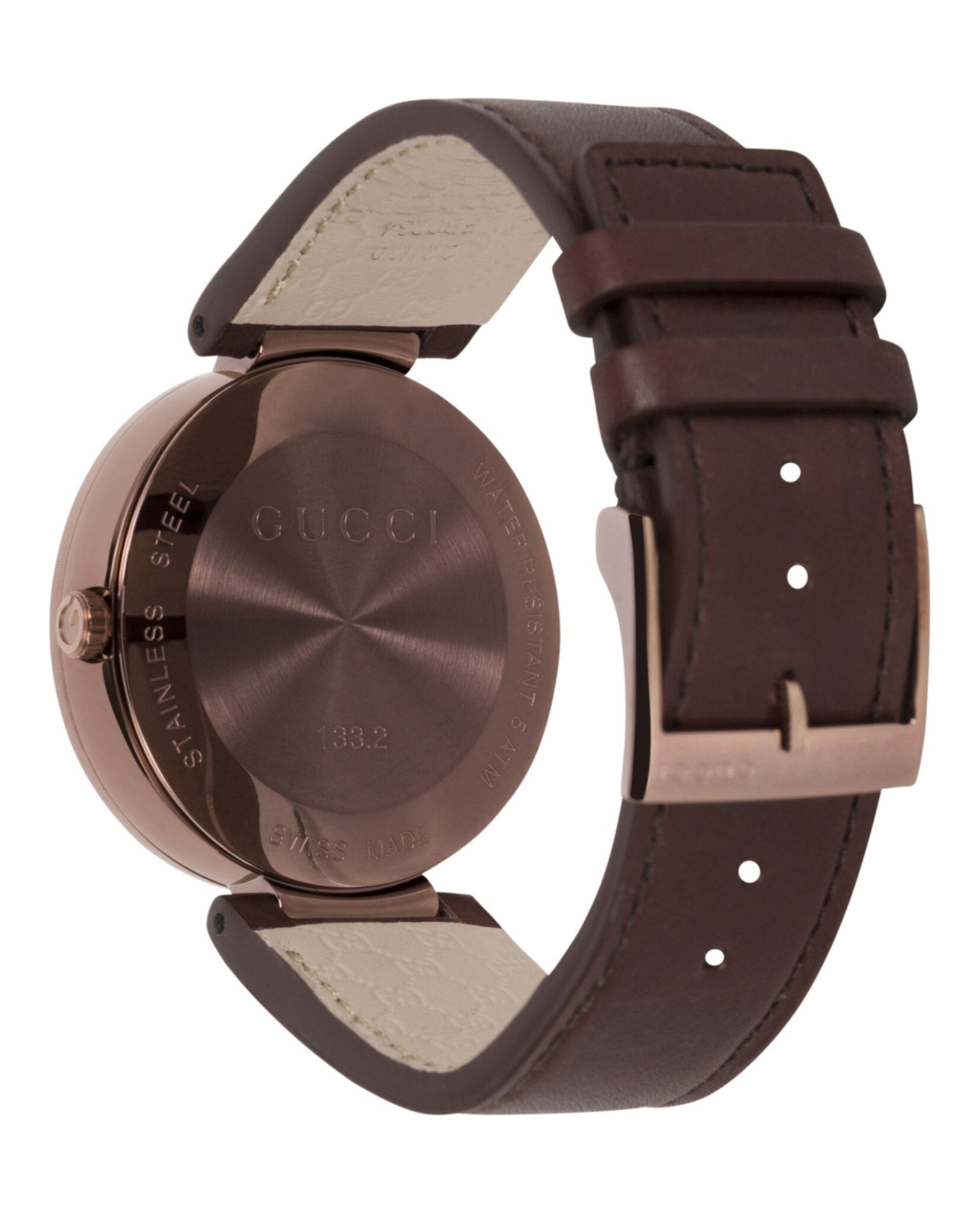 Gucci Mens Rose Gold 42mm Strap Fashion Watch