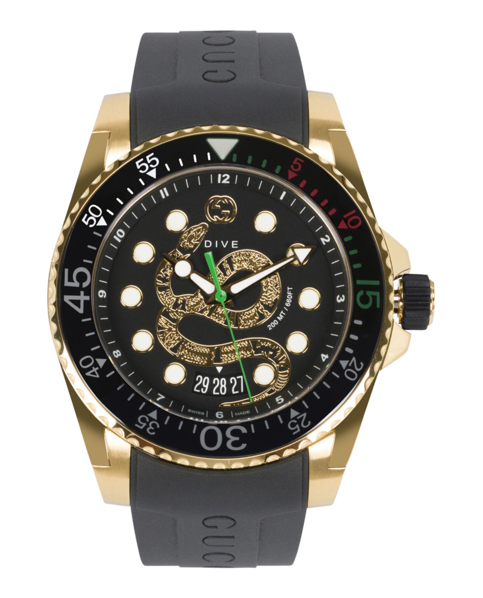 Gucci Gucci Mens  Gold 45mm Strap Fashion Watch