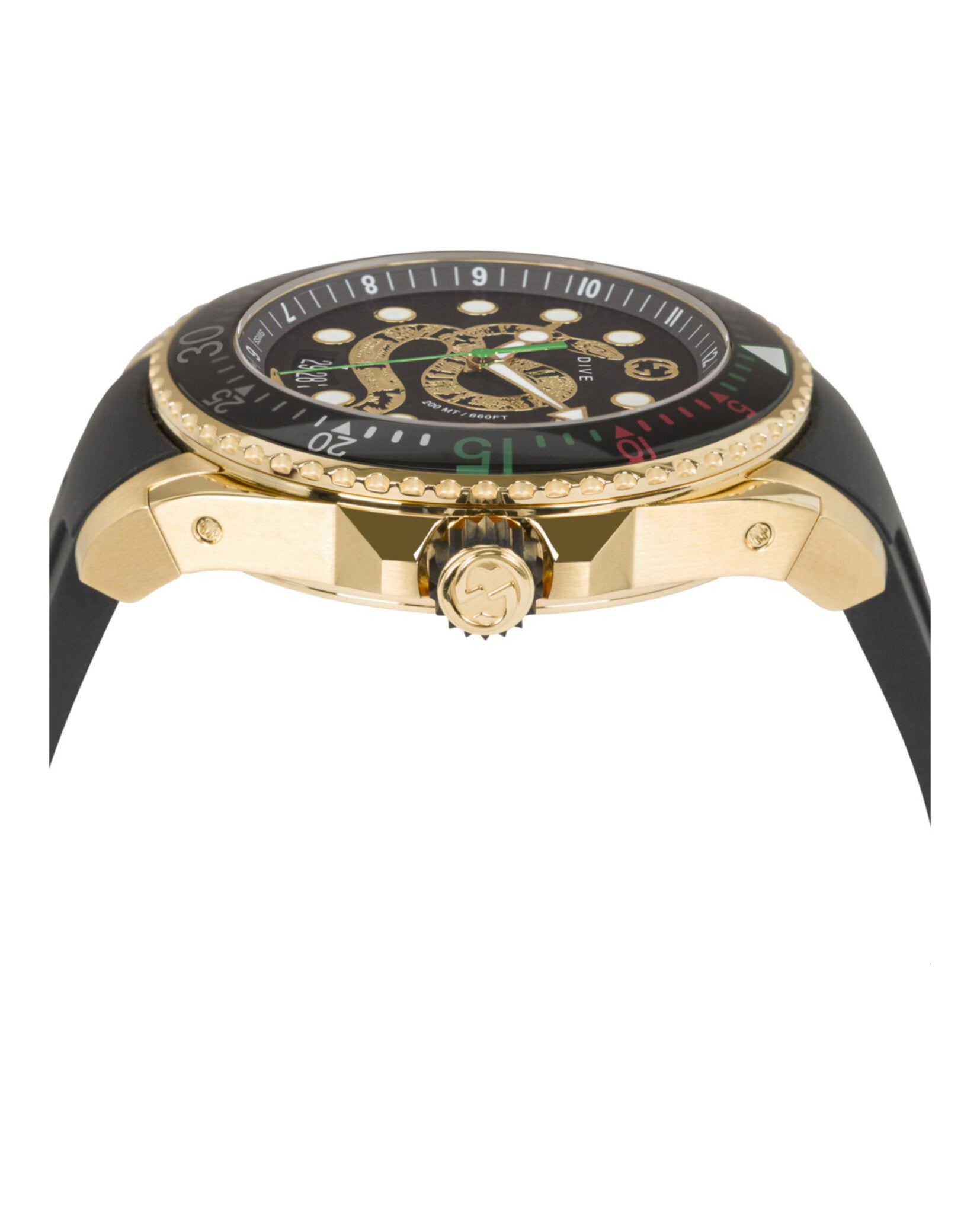 Gucci Gucci Mens  Gold 45mm Strap Fashion Watch