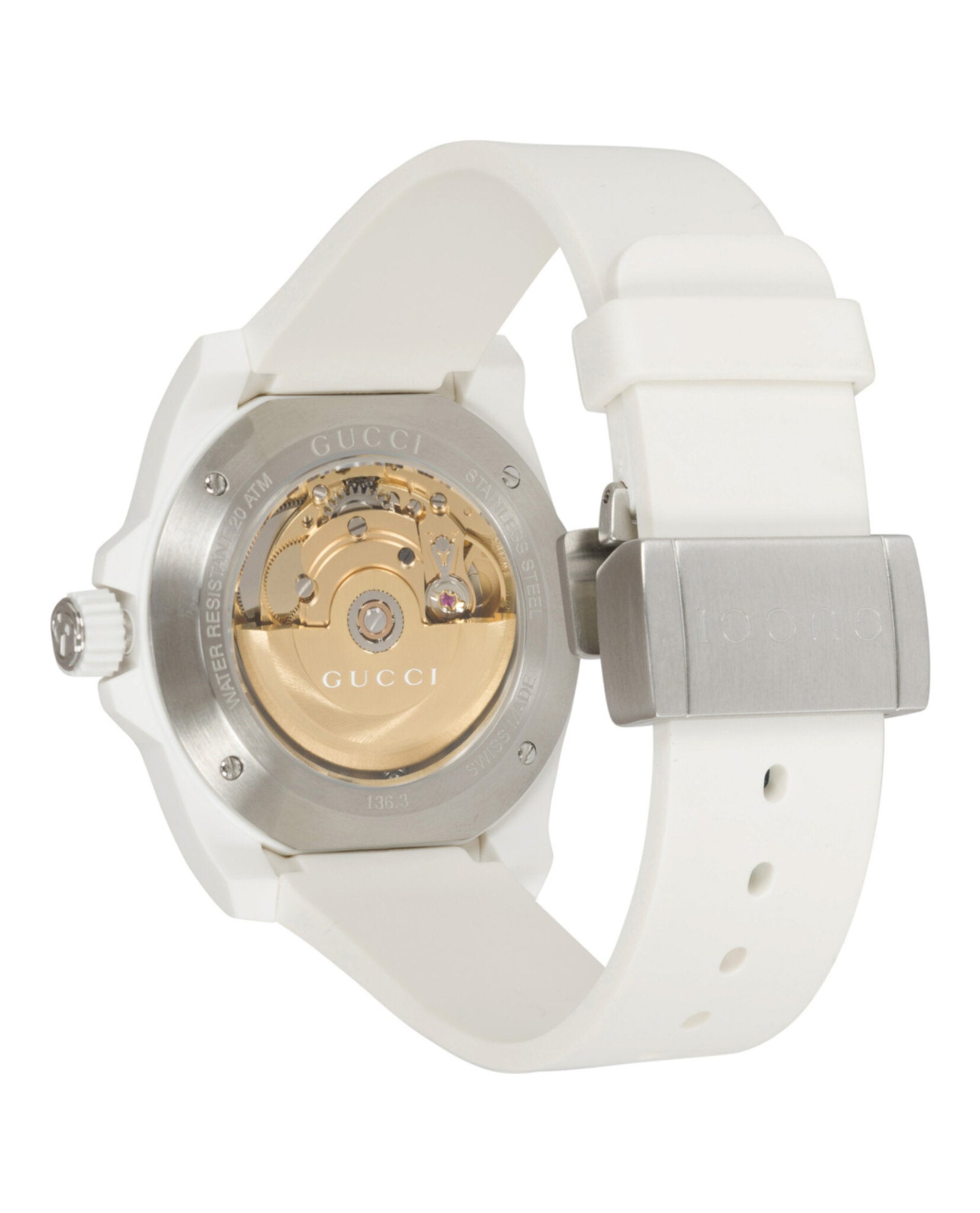 Gucci Gucci Mens  White 40mm Strap Fashion Watch