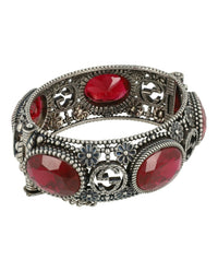 Gucci Womens Crystal Interlocking G Hinge Bracelet