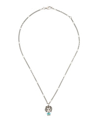 Gucci Unisex-Adult Lion Head Crystal-Embellished Necklace