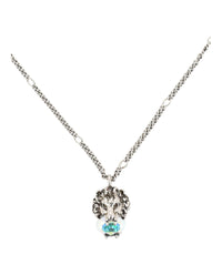 Gucci Unisex-Adult Lion Head Crystal-Embellished Necklace