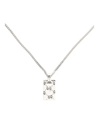 Gucci Unisex-Adult Sterling Silver Ghost Tag Necklace