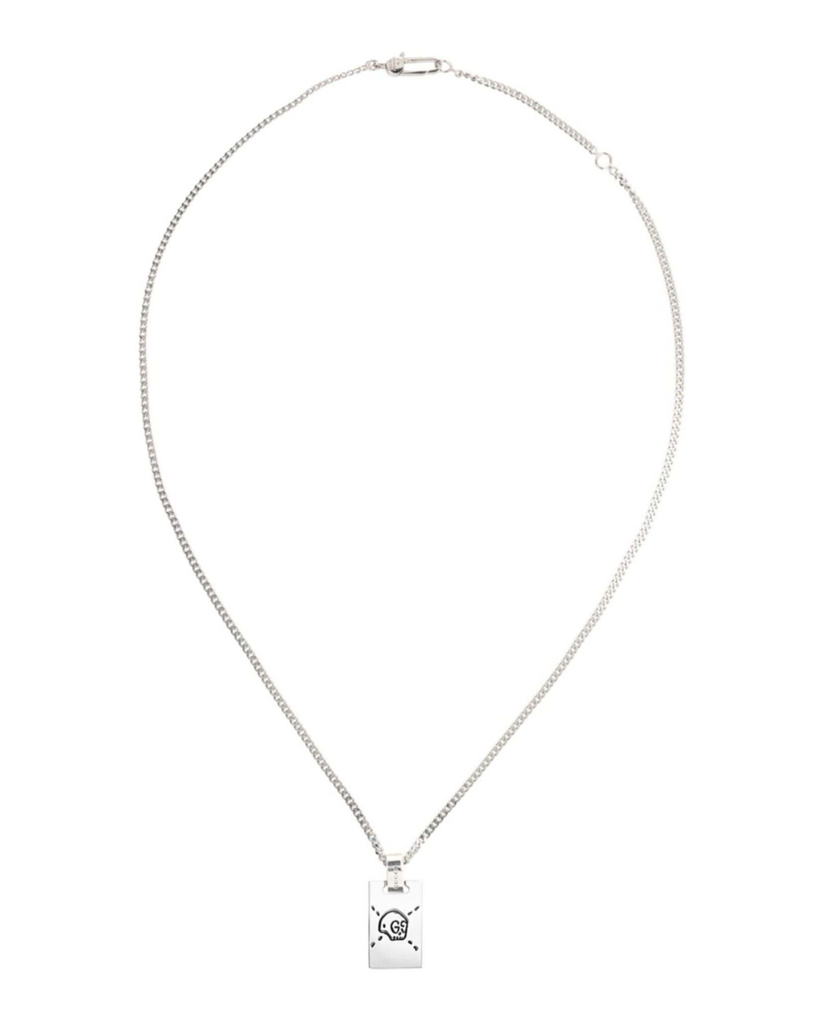 Gucci Unisex-Adult Sterling Silver Ghost Tag Necklace – Bluefly