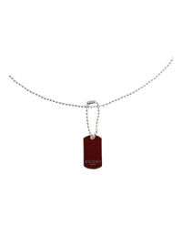 Gucci Womens Trademark Enamel Dog Tag Necklace