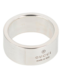 Gucci Womens Ridged Sterling Silver Ring
