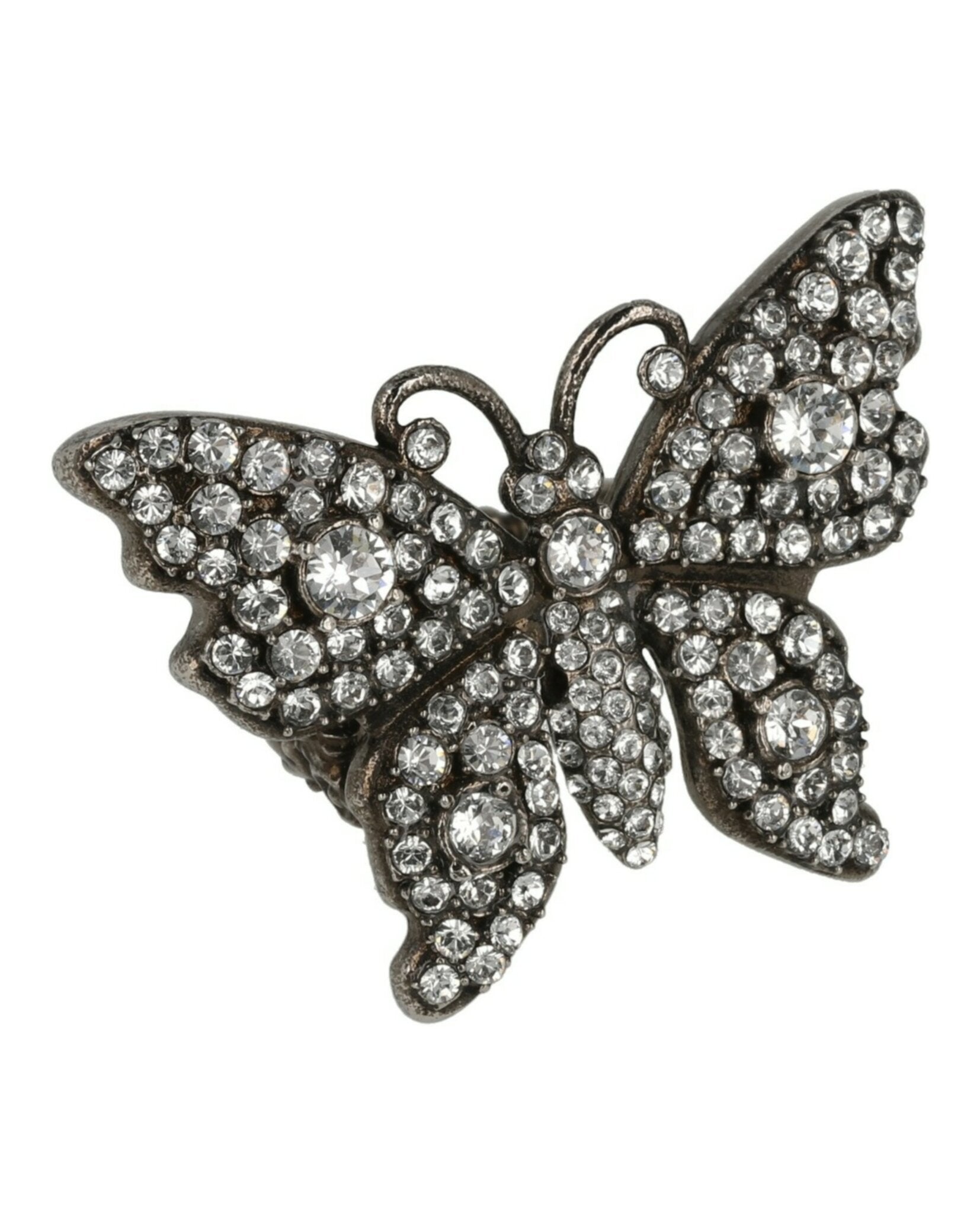 Gucci Womens Crystal Embellishment Butterfly Cocktail Ring