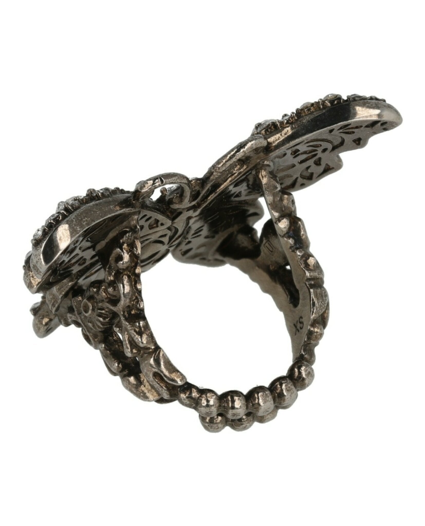 Gucci Womens Crystal Embellishment Butterfly Cocktail Ring