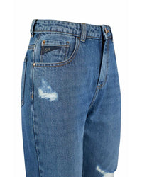 Yes Zee Women's High Waisted Ripped Straight Leg Jeans