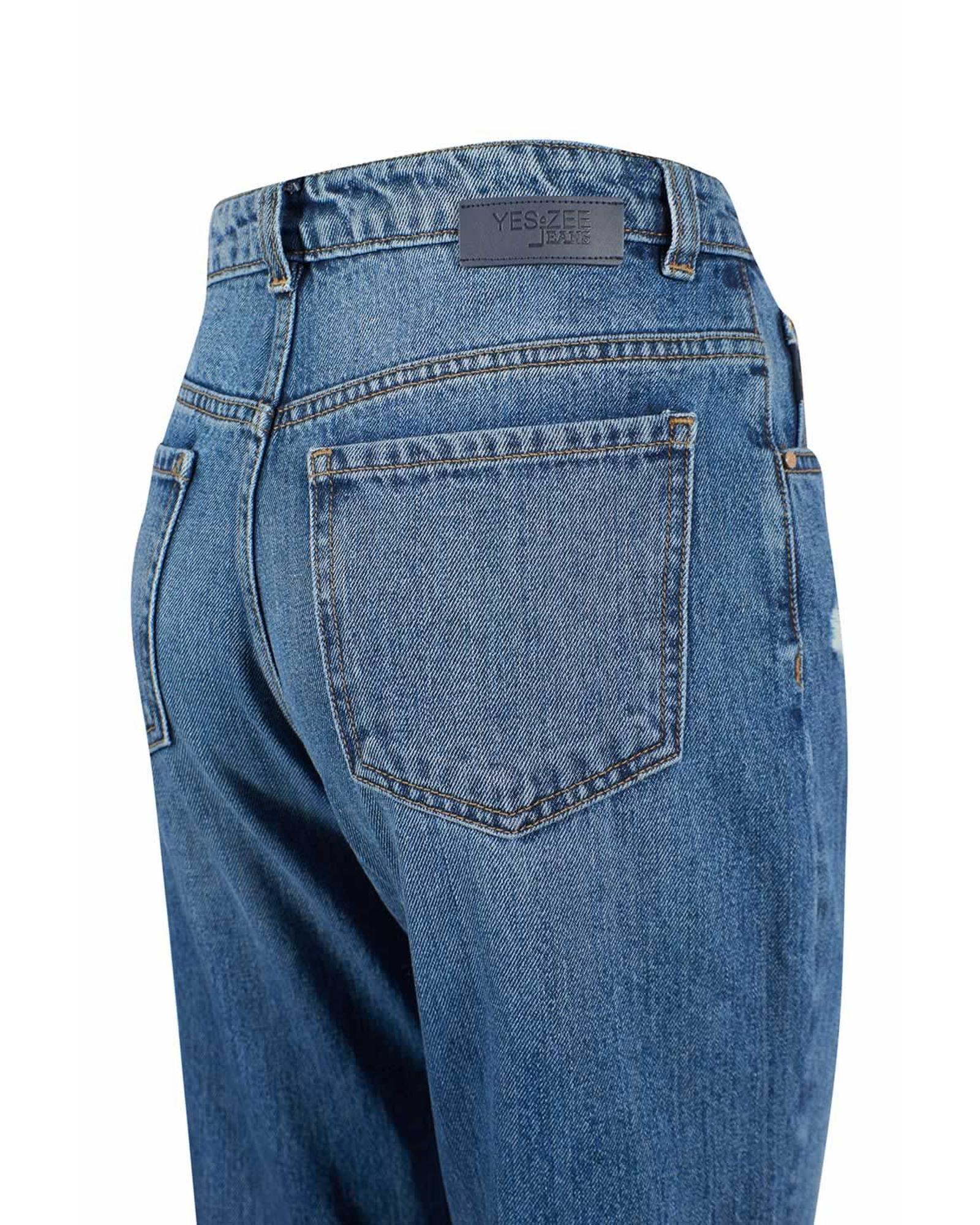 Yes Zee Women's High Waisted Ripped Straight Leg Jeans