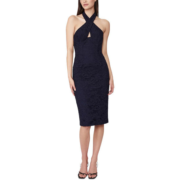 Riviera Womens Lace Halter Cocktail and Party Dress