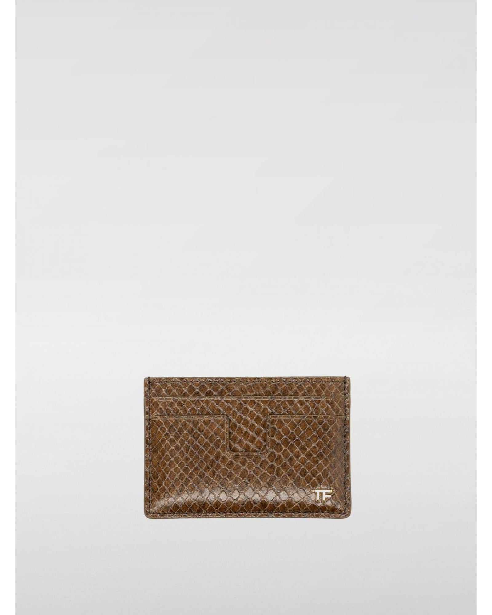 Tom Ford Snakeskin Leather Card Holder Men Wallets Leather